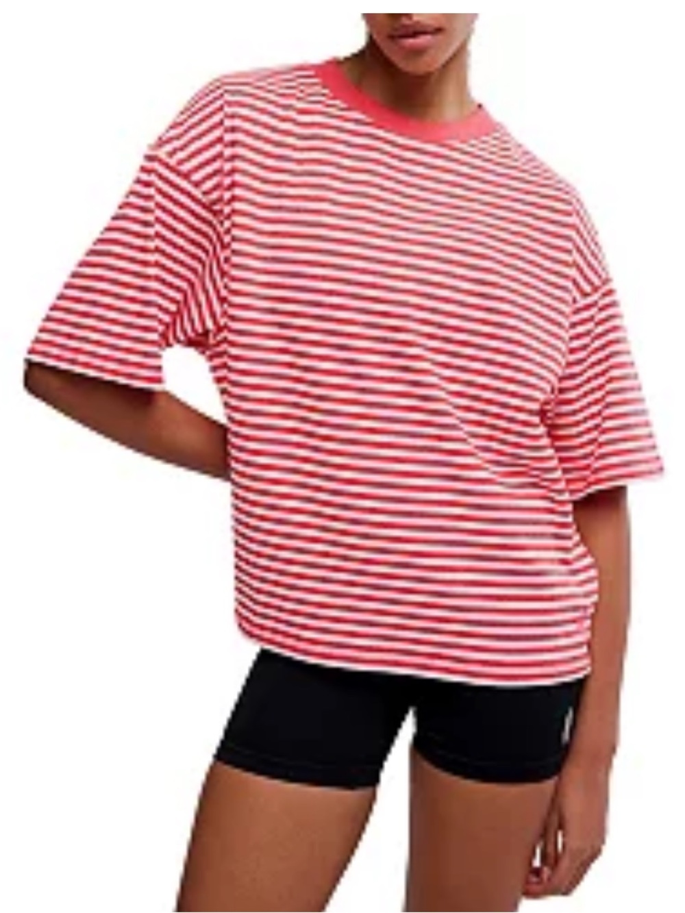 Free People Movement Red Stripe Tackle Tee Large - Picture 3 of 13